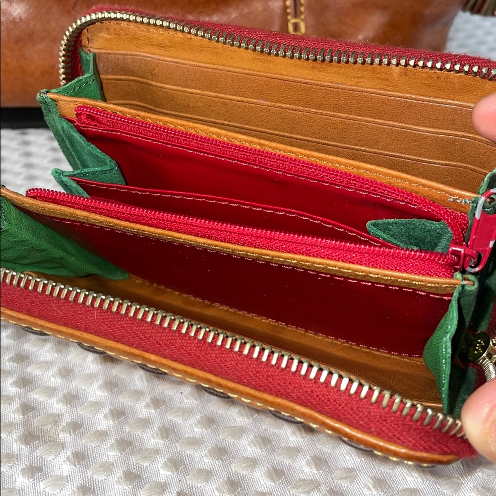 DOONEY & BOURKE FLORENTINE LEATHER SATCHEL WITH WALLET FTL-01-020 - Picture 4 of 14
